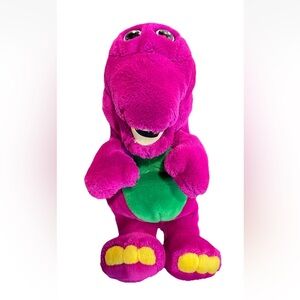 Barney Purple Dinosaur Plush Toy hand Puppet stuffed animal vintage 1992 Dakin